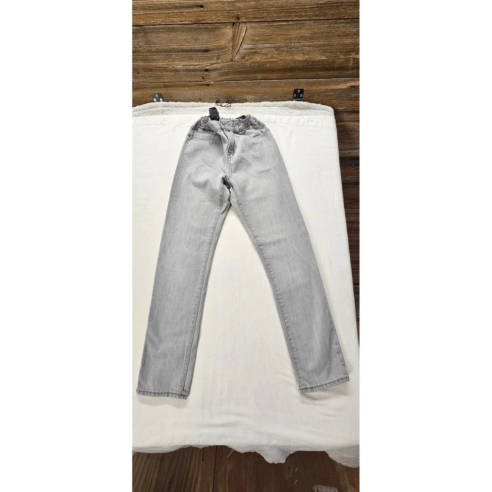 The Childrens Place Boys Gray Skinny Jeans Size 14 Elastic Waist Denim Pants